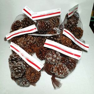 NEW Ashland Glitter Silver Gold Decorative Craft Pinecones Lot 8, 7-count Bags